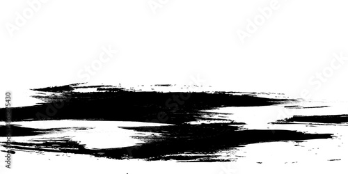 Vector black and white with grunge style, Abstract black and white brush strokes on a canvas with Black ink texture.