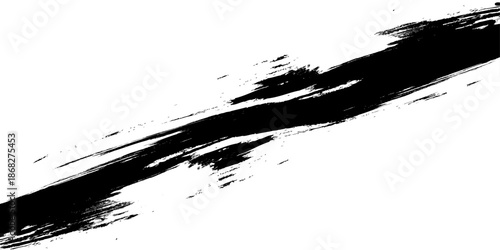 Vector black and white with grunge style, Abstract black and white brush strokes on a canvas with Black ink texture.