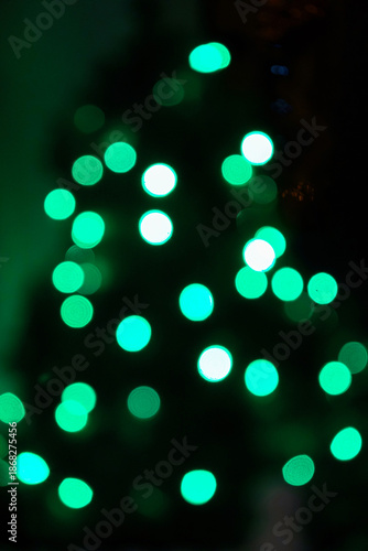 Background photo with green bokeh effect