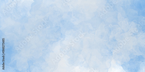Vector watercolor cloud design in a soft blue color illustration.