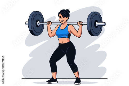 Weightlifting Woman Illustration