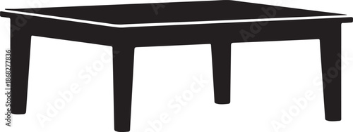 Modern Square Coffee Table Design with Simple Legs