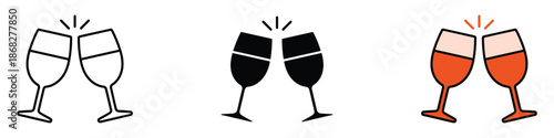 Champagne glasses icon vector. celebration symbol. vector illustration.