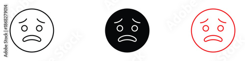 Guilty face emoji icon vector. disappointment and negative emotions symbol. vector illustration.