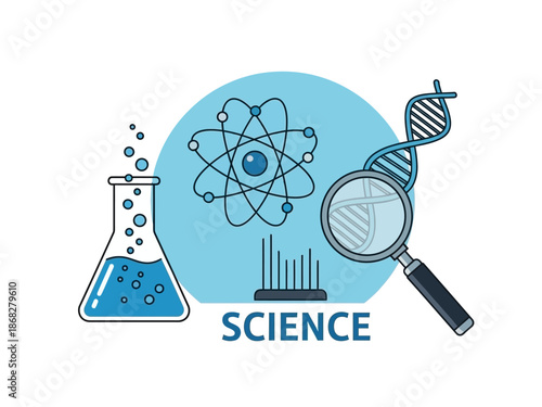 Scientists examining molecular structures and DNA in a laboratory setting with various scientific equipment and graphical representations