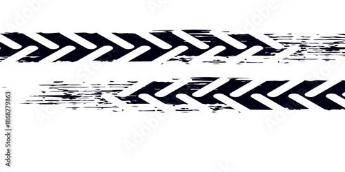 Tire track. Car, bike, motorcycle tyre mark with grunge effect isolated on white background. Wheel footprint on the road.