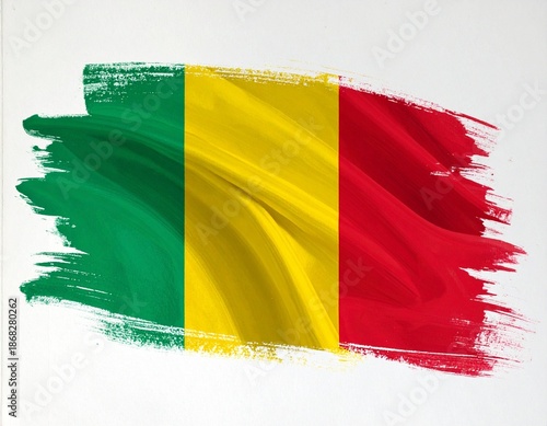 Mali Flag Vertical Brushstroke Texture Design