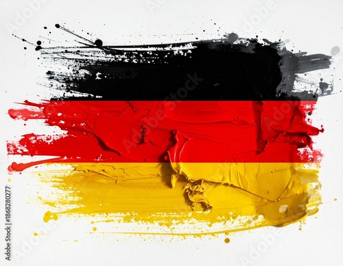 Germany Flag Horizontal Brushstroke Artistic Design