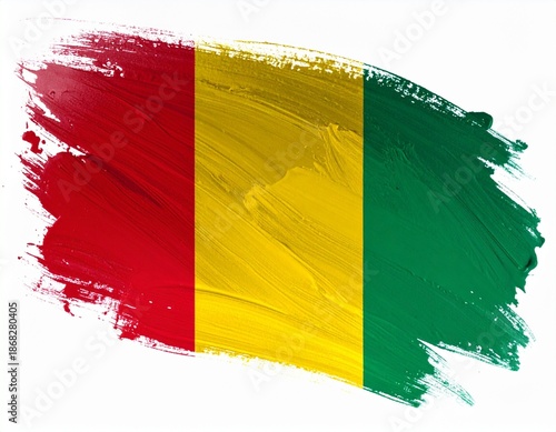 Guinea Flag Vertical Brushstroke Artistic Design