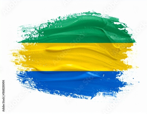 Gabon Flag Artistic Brushstroke Composition