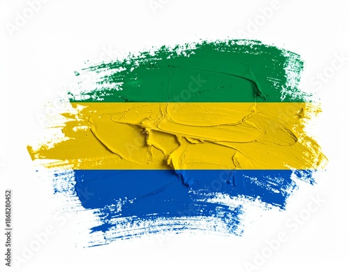 Gabon Flag Textured Brushstroke Representation