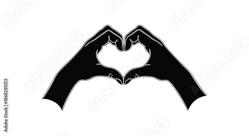 Two hands forming a heart shape with negative space in the middle
