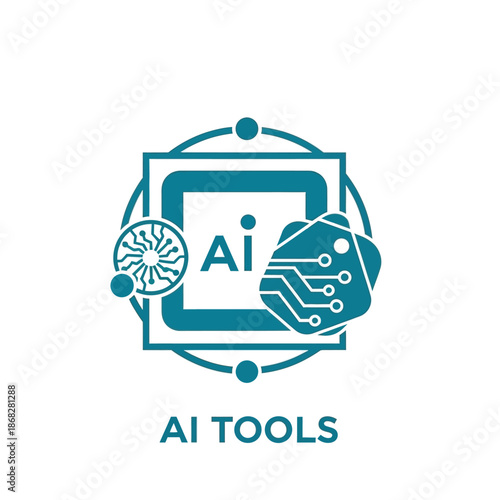 Artificial Intelligence Tools Illustrated in a Modern Graphic Design