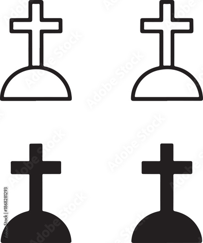 Isolated resurrection cross icon, resurrection cross christian faith symbol, resurrection cross easter religious celebration design, church holiday vector branding illustration