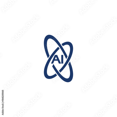 Artificial Intelligence Symbol Represented by Interconnected Loops on a White Background