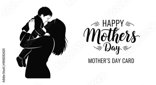 A loving mother holding her child a happy mother s day illustration