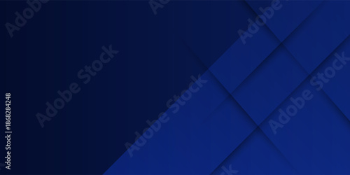 Modern abstract background featuring layered geometric shapes with diagonal lines in deep blue tones.