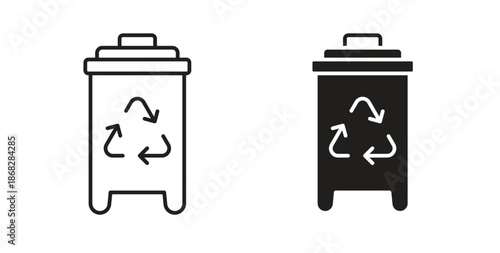 Trash compactor icon isolated vector Illustration. Vector pictogram for web and app