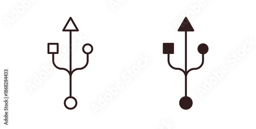 USB connection icon isolated vector Illustration. Vector pictogram for web and app