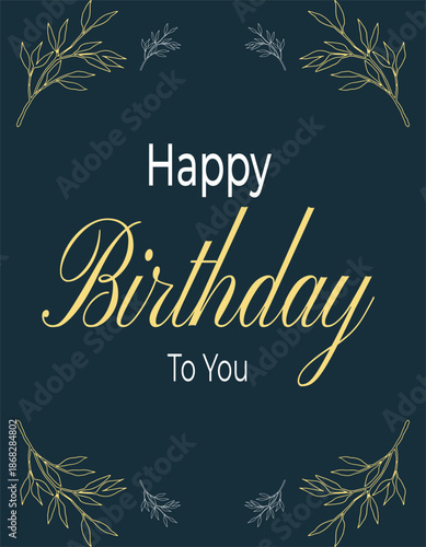 Vector illustration of a birthday invitation template with gift boxes, stars, and a cheerful "Happy Birthday" message. 