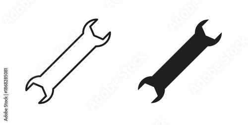 Wrench icon isolated vector Illustration. Vector pictogram for web and app