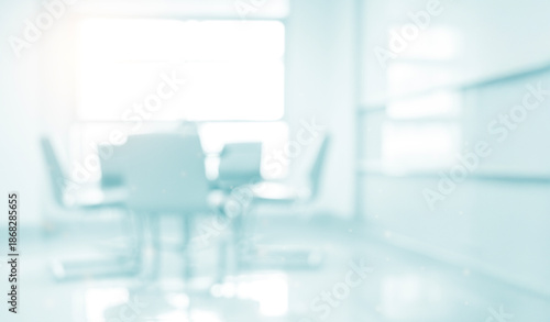 Wallpaper Mural Abstract focus Hospital clinic room interior white space light blur blue background soft table health care People working inside luxury office meeting health care laboratory defocused grey wallpaper. Torontodigital.ca