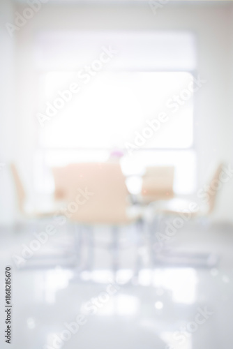 Modern interior room white background abstract light creating blur empty space soft colours People working luxury office hospital meeting laboratory floor health care soft grey wall adult table clinic