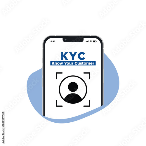 KYC - know your customer. verification of identity clients, suitability. Vector Illustration