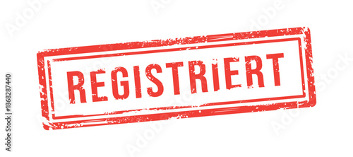 REGISTRIERT, REGISTERED grunge stamp