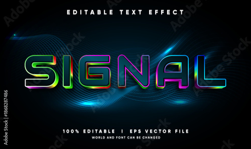 signal 3d vector text effect with modern style