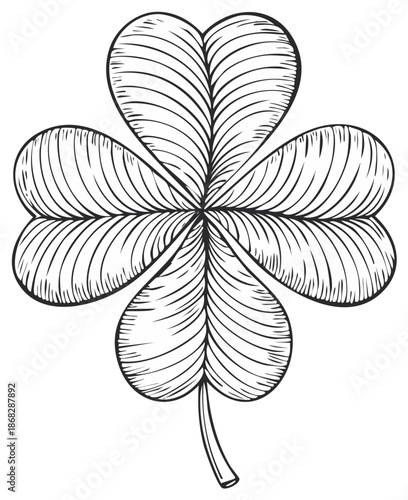 Simple four leaf clover illustration good luck charm Irish symbol for St Patricks Day