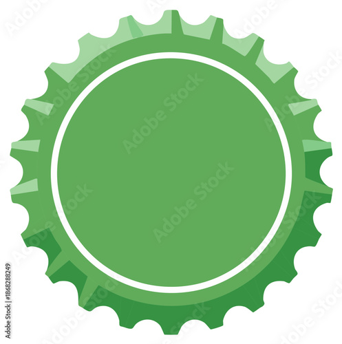 Bright green bottle cap vector illustration blank space for branding or emblem design