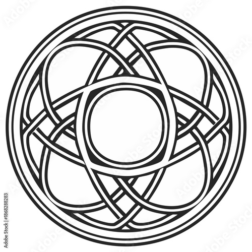 Celtic Knot Circle with Interwoven Lines Creates an Intricate and Enduring Symbol of Heritage and Spiritual Connection