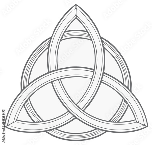 Stylized Celtic Triquetra knot symbol with three intertwined loops representing spirituality