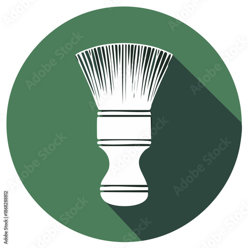 Shaving Brush Icon Barber Tool Icon Shave Equipment in Green Circle