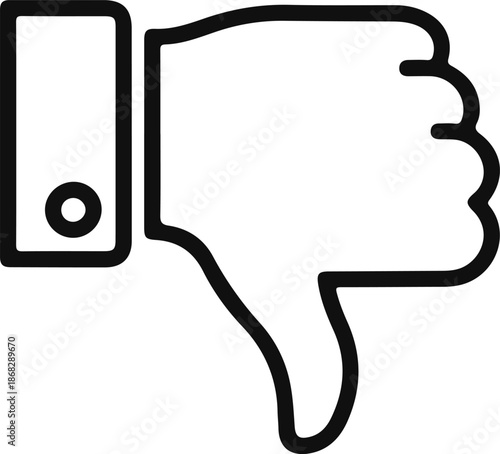 Thumbs Down Dislike Icon for Negative Feedback and Rejection