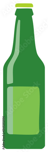 Green Beer Bottle Fresh Brew Bottled Ale Craft Beer Package Design Mockup