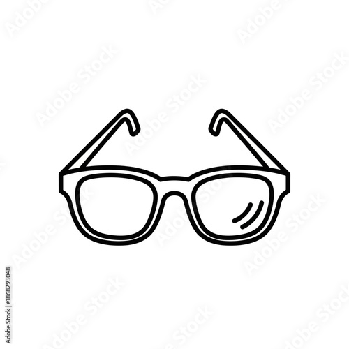 Stylish Eyeglasses Icon: Modern Spectacle Outline, Minimalist Design, Clear Vision Symbol