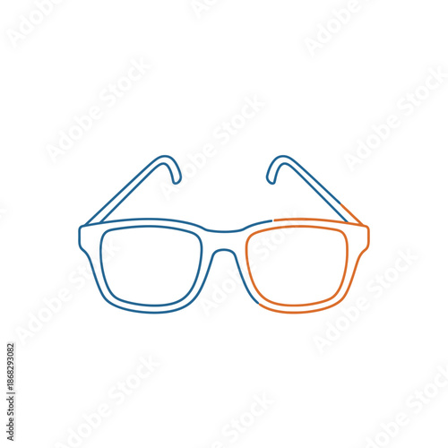 Stylish Eyeglasses Outline, Modern Spectacle Frame Icon, Minimalist Design