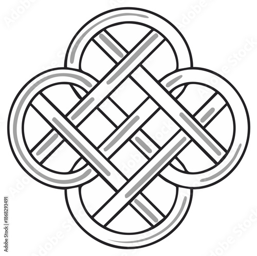 Intricate Celtic Knot Design Intertwined Rings and Lines Abstract Geometric Pattern