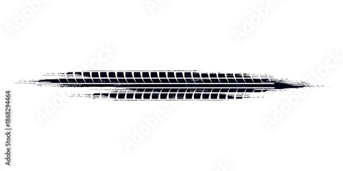 Tire Track Silhouette Vector High-Quality Black and White Icon. Eps 10