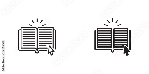 internet education concept icon SET, distant online courses, vector illustration on white background