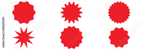 Starburst Sale Price Stickers & Labels Set - Blank Discount Badges & Tags 