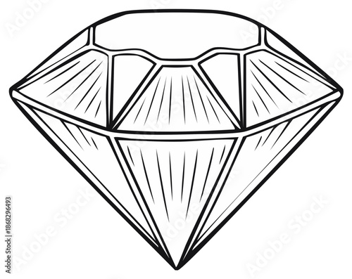 Diamond illustration, outline style. Perfect diamonds for your designs and projects. Jewel design.