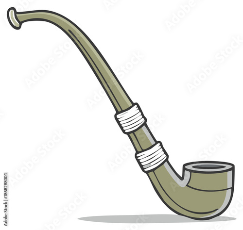 Classic Smoking Pipe Cartoon Illustration