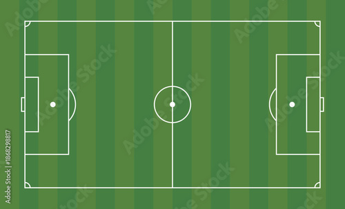 Wallpaper Mural A detailed top-down view of A football or soccer field vector illustration Torontodigital.ca