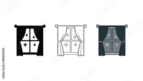 Three stovetop burner icons in different colors and styles on a white background