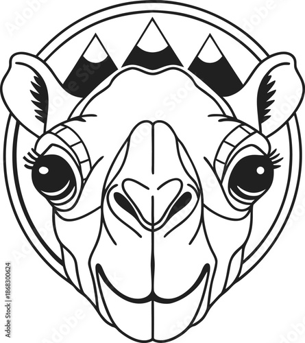 camel wildlife silhouette vector illustration
