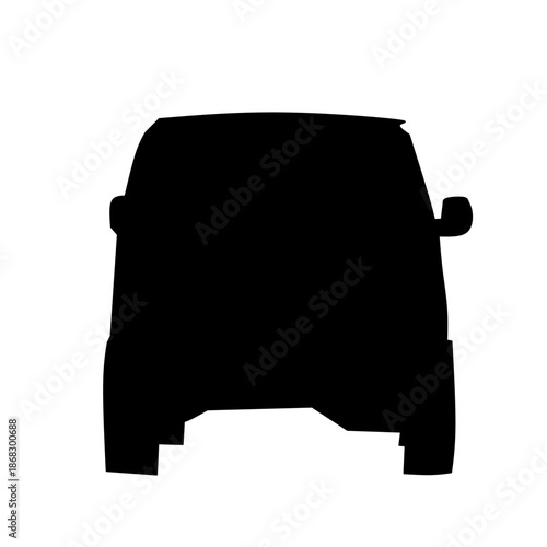 Van Rear View in Minimal Silhouette for Vehicle Design