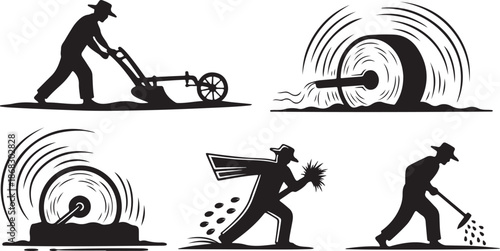 Man working in garden with various tools and techniques